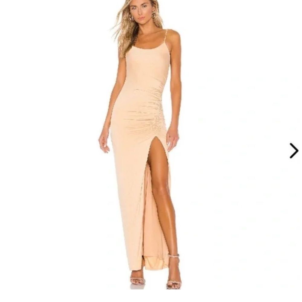 Lovers + Friends Tan Kiki Nude Maxi Slip Dress| Size S